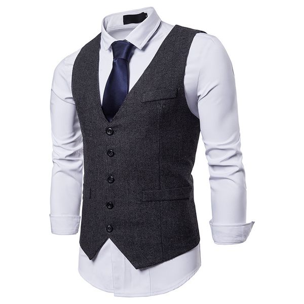 2019 dark gray groom vests country wedding wool herringbone tweed vest slim fit men's suit vest dress coat dress waistcoat farm prom, Black
2019 dark gray groom vests country wedding wool herringbone tweed vest slim fit men's suit vest dress coat dress waistcoat farm prom, Black