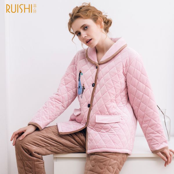 j&q new female pajama embroidered pajamas thicken terry pyjamas sets pijama mujer sleepwear women pizama warm pajamas women, Blue;gray
j&q new female pajama embroidered pajamas thicken terry pyjamas sets pijama mujer sleepwear women pizama warm pajamas women, Blue;gray