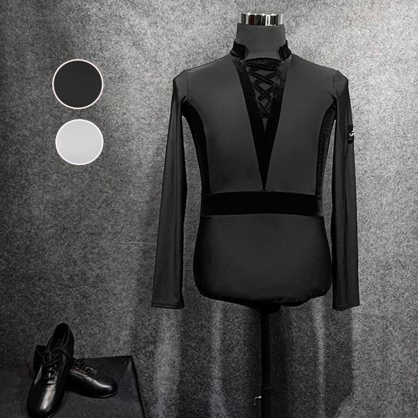stage wear men's latin dance clothes ballroom long sleeve practice suit jumpsuit art test competitive dancing leotard male shirt, Black;red
stage wear men's latin dance clothes ballroom long sleeve practice suit jumpsuit art test competitive dancing leotard male shirt, Black;red