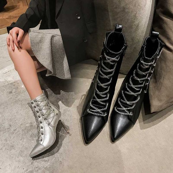 autumn winter women boots zip high heels boots fashion pointed toe ankle high heels womens booties9cm heel, Black
autumn winter women boots zip high heels boots fashion pointed toe ankle high heels womens booties9cm heel, Black