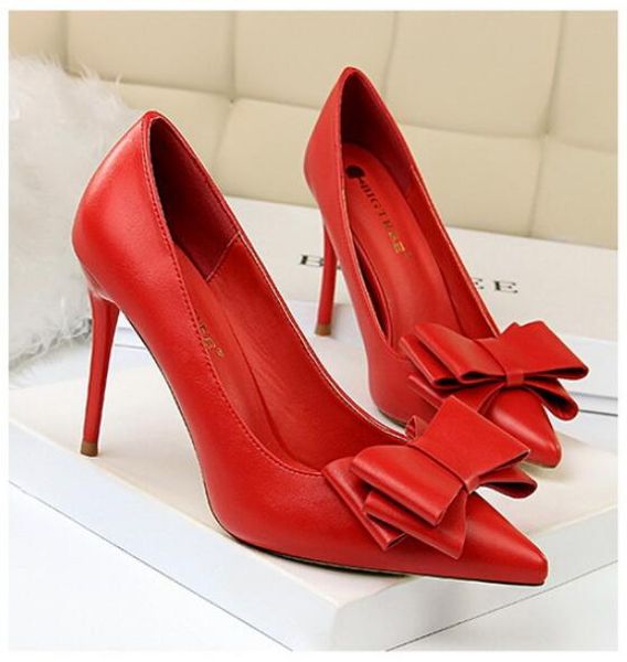sweet candy - colored high - heeled shoes thin shallow mouth pointy bowknot women's shoes large women's shoes, Black
sweet candy - colored high - heeled shoes thin shallow mouth pointy bowknot women's shoes large women's shoes, Black