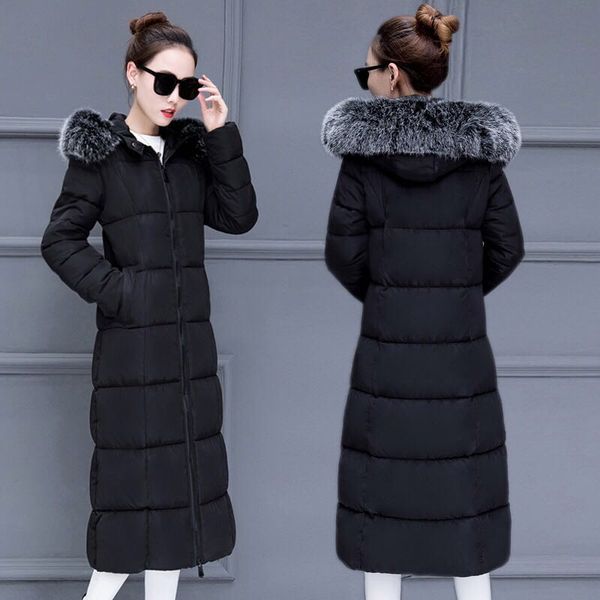 winter long section thickening new down cotton pad large size owomen's warm fashion jacket, Black
winter long section thickening new down cotton pad large size owomen's warm fashion jacket, Black