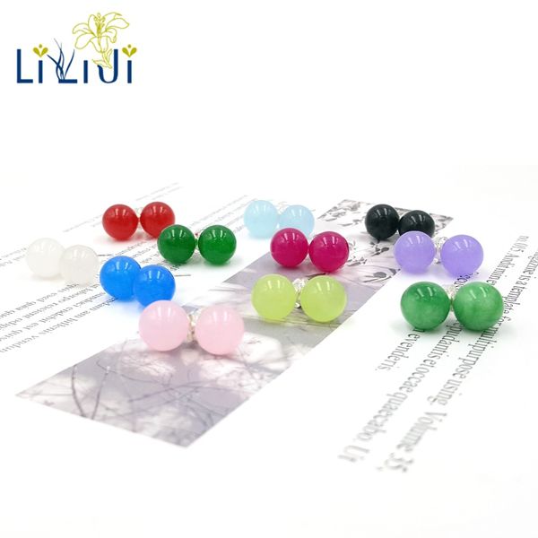 lii ji real 925 sterling silver natural stone dyed color beads stud earrings for daily wear, Golden;silver
lii ji real 925 sterling silver natural stone dyed color beads stud earrings for daily wear, Golden;silver