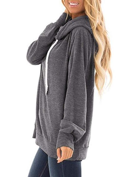 long sleeve jerseys fall/winter european and american new women's pullover hooded vests drawstring long sleeve loose jerseys, Black
long sleeve jerseys fall/winter european and american new women's pullover hooded vests drawstring long sleeve loose jerseys, Black