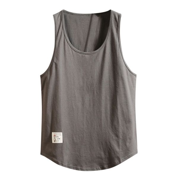 men tank fitness loose solid color sleeveless bodybuilding round neck tank casual sports vest debardeur homme c, White;black
men tank fitness loose solid color sleeveless bodybuilding round neck tank casual sports vest debardeur homme c, White;black
