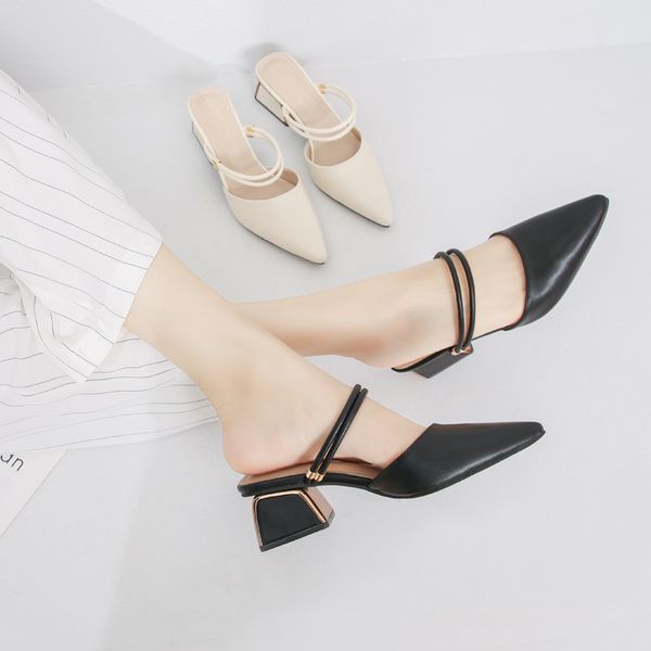 cover toe shoes slippers casual slipers women slides heeled mules luxury 2020 soft heels pointed fabric high rome pu rubber, Black
cover toe shoes slippers casual slipers women slides heeled mules luxury 2020 soft heels pointed fabric high rome pu rubber, Black