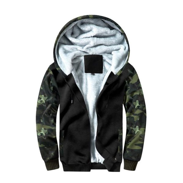 men hoodies camouflage hodded zipper thick coat solid autumn winter casual moletom sweatshirts warm man hoody fur inside jackets, Black 
men hoodies camouflage hodded zipper thick coat solid autumn winter casual moletom sweatshirts warm man hoody fur inside jackets, Black