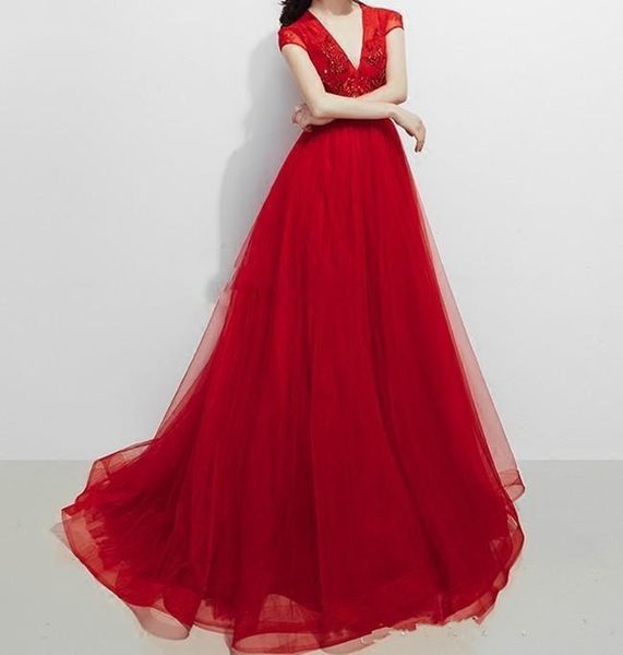 2019 new eye catching evening dresses gorgeous tulle with floral lace cap sleeve zipper back shining sequins with beads prom dresses, Black;red
2019 new eye catching evening dresses gorgeous tulle with floral lace cap sleeve zipper back shining sequins with beads prom dresses, Black;red