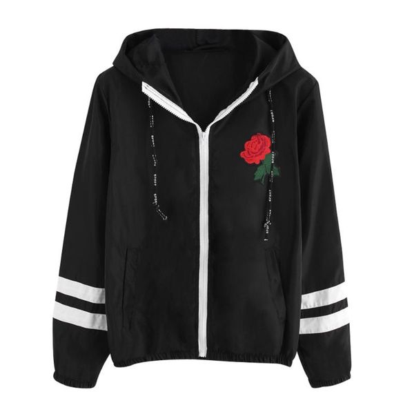 women rose embroidered windbreaker long sleeve thin overcoat floral zipper hooded coat lightweight bomber basic jackets #t1g, Black;brown
women rose embroidered windbreaker long sleeve thin overcoat floral zipper hooded coat lightweight bomber basic jackets #t1g, Black;brown
