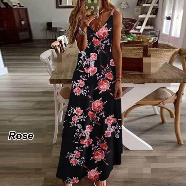 new women's fashion elegant summer casual floral printed bohemian spaghetti strap floral long maxi dress multicolor, Black;gray
new women's fashion elegant summer casual floral printed bohemian spaghetti strap floral long maxi dress multicolor, Black;gray