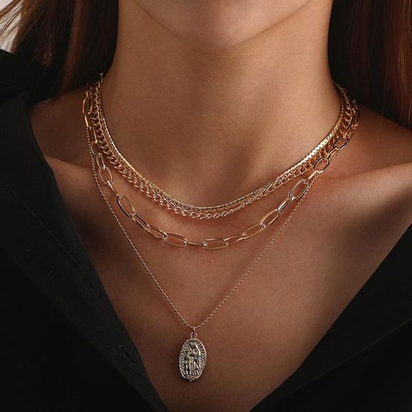 punk pedant necklace for women 2pcs/set layered gold color hip hop gothic cuban link chain choker necklace miami collar jewelry, Silver
punk pedant necklace for women 2pcs/set layered gold color hip hop gothic cuban link chain choker necklace miami collar jewelry, Silver