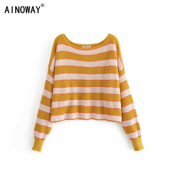 vintage chic winter women colorful crop sweater o-neck pullover lady's long sleeve loose knited short oversize sweater, White;black
vintage chic winter women colorful crop sweater o-neck pullover lady's long sleeve loose knited short oversize sweater, White;black