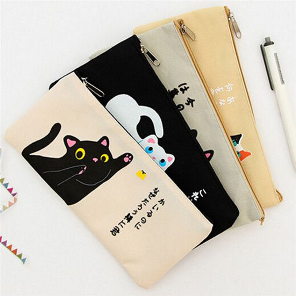 new kawaii simple cat cartoon practical canvas pencil case creative female student zipper pencil case boy girl tools
new kawaii simple cat cartoon practical canvas pencil case creative female student zipper pencil case boy girl tools
