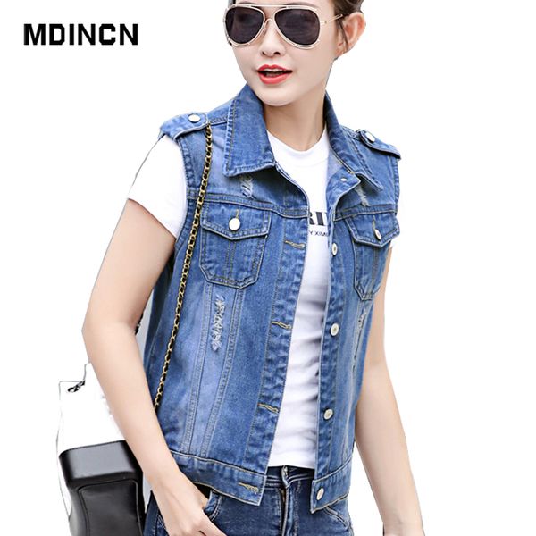 mdincn spring autumn women denim jacket vintage cropped short denim coat sleeveless slim jeans coat for women, Black;brown
mdincn spring autumn women denim jacket vintage cropped short denim coat sleeveless slim jeans coat for women, Black;brown