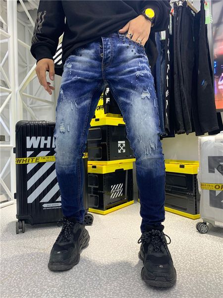 fashion men's ripped skinny biker hole zipper jeans 2020 new destroyed frayed slim fit denim long pantsv5, Blue
fashion men's ripped skinny biker hole zipper jeans 2020 new destroyed frayed slim fit denim long pantsv5, Blue
