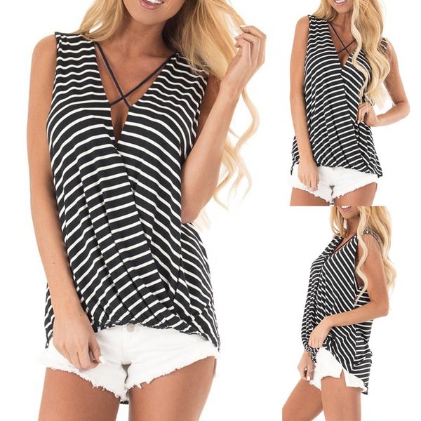camisetas verano mujer 2019 womens v-neck sexy stripe printing sleeveless camisole t-shirt easy women clothes 40, White
camisetas verano mujer 2019 womens v-neck sexy stripe printing sleeveless camisole t-shirt easy women clothes 40, White