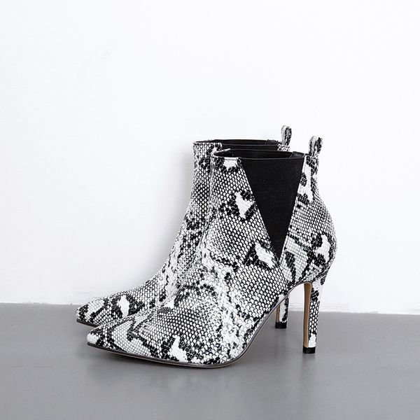 new women slip-on boots snake print ankle boots for women thin heels fashion pointed toe ladies shoes erf5, Black
new women slip-on boots snake print ankle boots for women thin heels fashion pointed toe ladies shoes erf5, Black