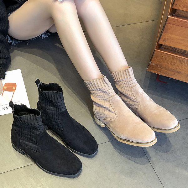 round toe women's boots autumn shoes booties woman 2019 low heel boots-women luxury designer lace up mid-calf ladies fashion mid, Black
round toe women's boots autumn shoes booties woman 2019 low heel boots-women luxury designer lace up mid-calf ladies fashion mid, Black
