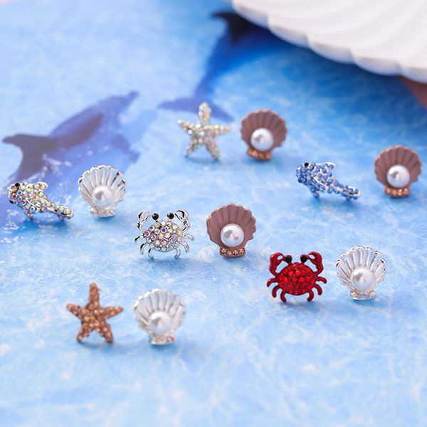 2019 sweet cute rhinestone crab starfish dolphin animal simulated pearl shell 925 silver stud earrings for women girls jewelry, Golden;silver
2019 sweet cute rhinestone crab starfish dolphin animal simulated pearl shell 925 silver stud earrings for women girls jewelry, Golden;silver