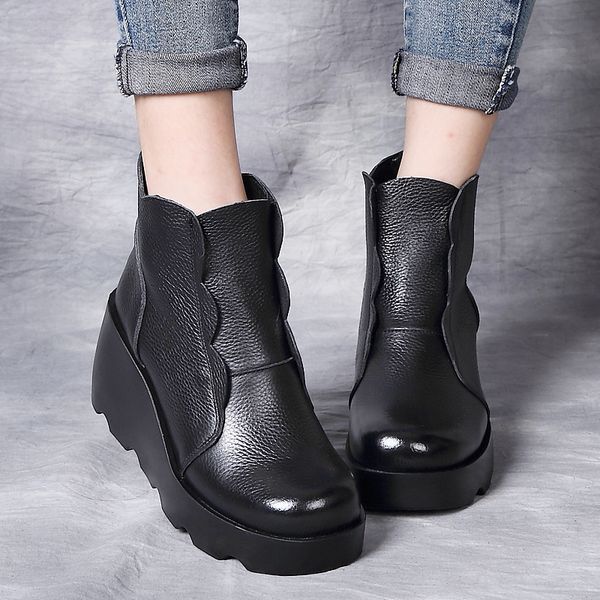 new autumn winter soft leather platform high heels girl wedges ankle boots shoes for woman fashion boots women size 35-40, Black
new autumn winter soft leather platform high heels girl wedges ankle boots shoes for woman fashion boots women size 35-40, Black