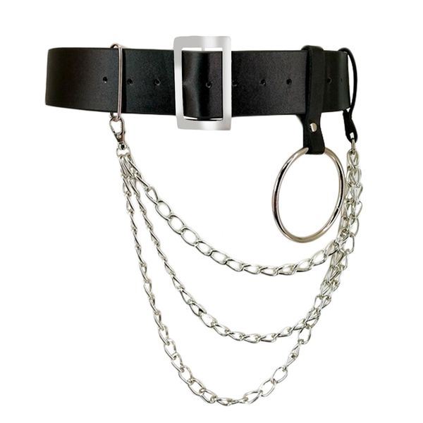 women pu leather harness body belts with chain waist bondage garters punk adjustable suspender straps, Black;brown
women pu leather harness body belts with chain waist bondage garters punk adjustable suspender straps, Black;brown