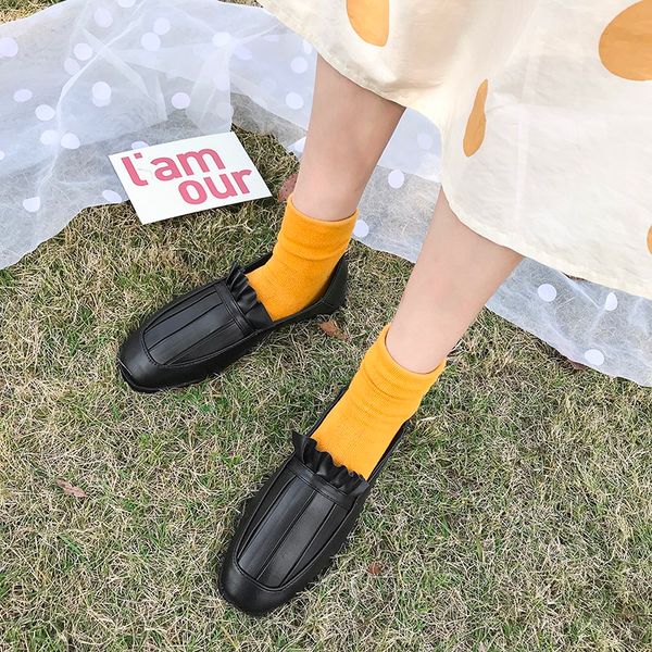 british wind wild lok fu shoes female 2020 new women's shoes retro square head with single small leather u15-66, Black
british wind wild lok fu shoes female 2020 new women's shoes retro square head with single small leather u15-66, Black