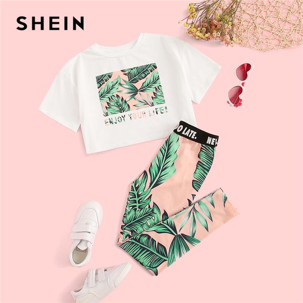 shein kiddie girls letter and plants print tee with leggings boho two piece sets 2019 summer short sleeve skinny kids outfits, White
shein kiddie girls letter and plants print tee with leggings boho two piece sets 2019 summer short sleeve skinny kids outfits, White