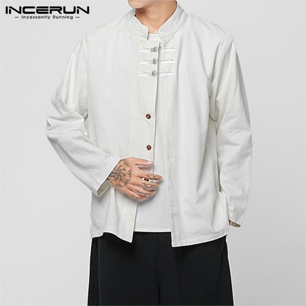 incerun men solid color long sleeve retro casual shirt jackets fashion traditional comfort joker buckle mens blouse streetwear, White;black
incerun men solid color long sleeve retro casual shirt jackets fashion traditional comfort joker buckle mens blouse streetwear, White;black