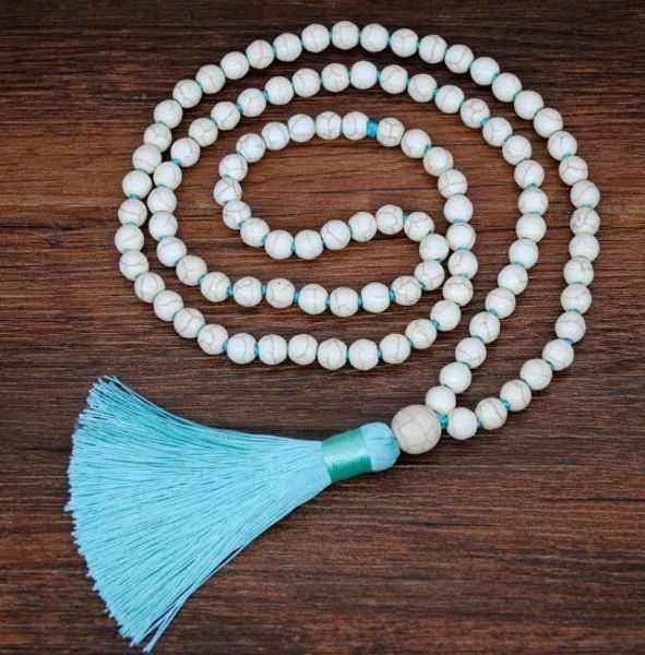new bohemian style turquoise white turquoise blue turquoise 4 colors cotton silk fringed sweater chain long necklace, Silver
new bohemian style turquoise white turquoise blue turquoise 4 colors cotton silk fringed sweater chain long necklace, Silver