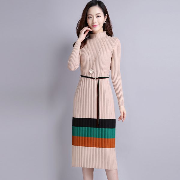 autumn winter knit pencil dresses woolen semi-high stand collar women striped color matching ladies female party casual beautiful clothes, Black;gray
autumn winter knit pencil dresses woolen semi-high stand collar women striped color matching ladies female party casual beautiful clothes, Black;gray