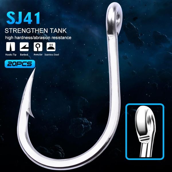 fishing hooks 20pcs/lot 1/0-13/0 strong stainless steel jigging hook jig big saltwater fish
fishing hooks 20pcs/lot 1/0-13/0 strong stainless steel jigging hook jig big saltwater fish