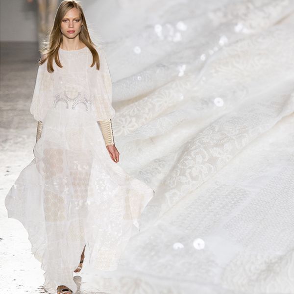 pearlsilk white sequins embroidered crinkle chiffon mulberry silk and cotton materials dress diy clothes fabrics hipping, Black;white
pearlsilk white sequins embroidered crinkle chiffon mulberry silk and cotton materials dress diy clothes fabrics hipping, Black;white