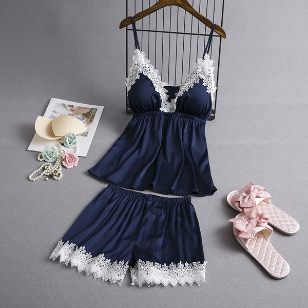 gray blue lace spaghetti strap+pant home set casual satin pajamas pyjamas suit summer sleepwear nightwear negligee lounge, Black;red
gray blue lace spaghetti strap+pant home set casual satin pajamas pyjamas suit summer sleepwear nightwear negligee lounge, Black;red