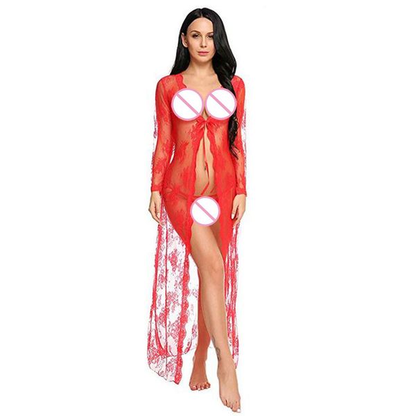 lingerie for women sleepwear summer autumn black long lace dress sheer gown see through kimono bath robe peignoir femme, Black;red
lingerie for women sleepwear summer autumn black long lace dress sheer gown see through kimono bath robe peignoir femme, Black;red