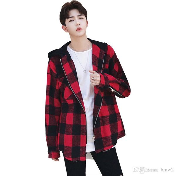 мужчины осень зима новый хай стрит красный черный плед молния куртка с капюшоном мужская мода повседневная хип-хоп свободные длинные рукава, White;black
мужчины осень зима новый хай стрит красный черный плед молния куртка с капюшоном мужская мода повседневная хип-хоп свободные длинные рукава, White;black