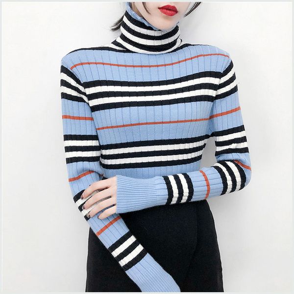 women cashmere sweater stripe knitted pullover female slim elastic knit sweater 2018 ladies autumn winter turtleneck knitted top, White;black
women cashmere sweater stripe knitted pullover female slim elastic knit sweater 2018 ladies autumn winter turtleneck knitted top, White;black