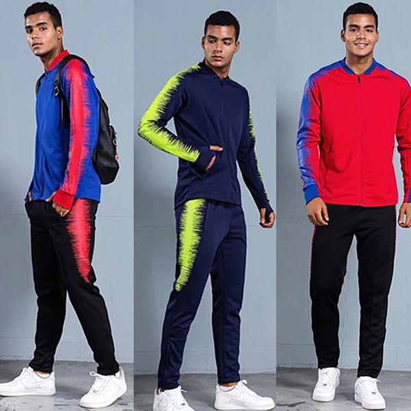 jogging sports clothing 2018 men soccer training jacket pants sports suits winter sport wear running football training tracksuit, Black;red
jogging sports clothing 2018 men soccer training jacket pants sports suits winter sport wear running football training tracksuit, Black;red