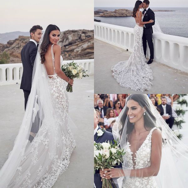 2020 backless mermaid wedding dress deep v neck appliqued sweep train beach wedding dress custom made vestidos de novia plus size, White
2020 backless mermaid wedding dress deep v neck appliqued sweep train beach wedding dress custom made vestidos de novia plus size, White