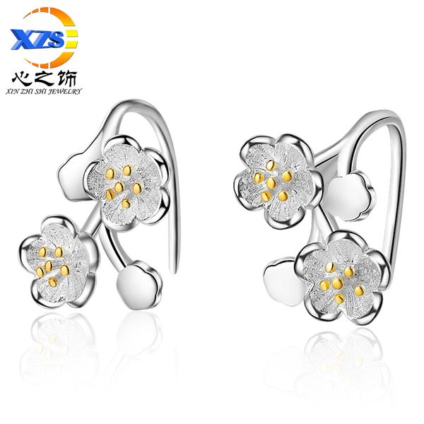 flower earrings womens korean version of the small fresh cherry blossom sweet long design niche cold wind ear hook, Golden
flower earrings womens korean version of the small fresh cherry blossom sweet long design niche cold wind ear hook, Golden