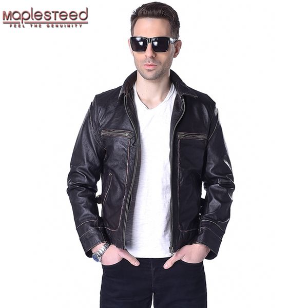 men's leather & faux factory genuine jacket men calf cowhide skin brand vintage retro brown bomber motorcycle biker winter coat zh166, Black
men's leather & faux factory genuine jacket men calf cowhide skin brand vintage retro brown bomber motorcycle biker winter coat zh166, Black