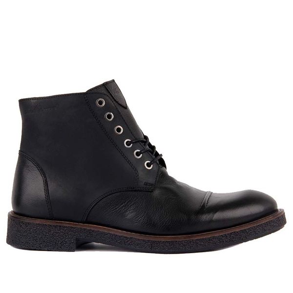sail-lakers men genuine leather boots, Black