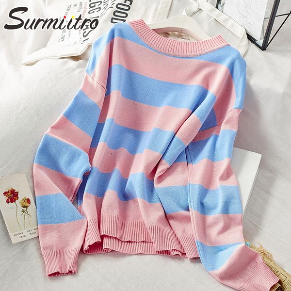 surmiitro striped knitted sweater women for autumn winter 2019 ladies korean long sleeve jumper pink red blue pullover female, White;black
surmiitro striped knitted sweater women for autumn winter 2019 ladies korean long sleeve jumper pink red blue pullover female, White;black