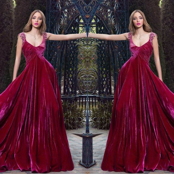 rami salamoun red prom dresses a line scoop neck lace appliques beaded velvet evening gowns formal designer party dresses, Black
rami salamoun red prom dresses a line scoop neck lace appliques beaded velvet evening gowns formal designer party dresses, Black