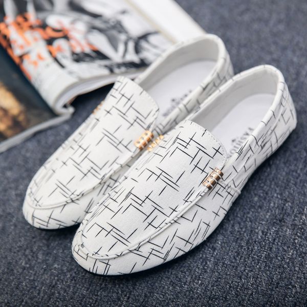 

2019 fashion men canvas shoes autumn men flats shoes business casual loafers comfortable slip-on casual peas hc-219, Black