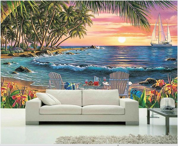 3d wall covering custom mural wallpaper coconut grove double beach chair seaside beautiful landscape background wall home decor wall papers
3d wall covering custom mural wallpaper coconut grove double beach chair seaside beautiful landscape background wall home decor wall papers
