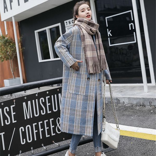 женские зимние шерстяные длинные пальто в клетку в корейском стиле 2018 года изготовления вина, повседневные элегантные карманы, женские пал, Black
женские зимние шерстяные длинные пальто в клетку в корейском стиле 2018 года изготовления вина, повседневные элегантные карманы, женские пал, Black