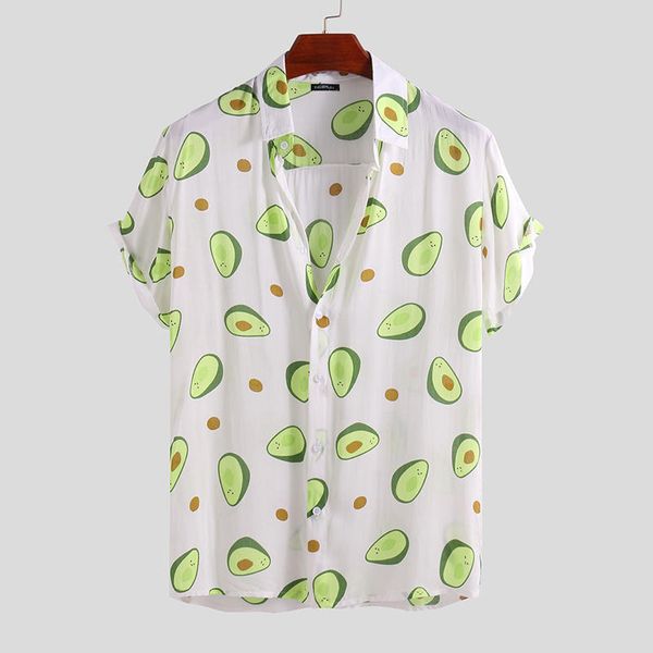summer avocado print men shirt turn-down collar short sleeve casual beach hawaiian shirts men streetwear camisa, White;black
summer avocado print men shirt turn-down collar short sleeve casual beach hawaiian shirts men streetwear camisa, White;black