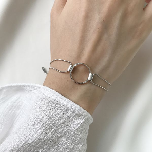 chaofu cat korean s925 sterling silver geometric chain thick circle chain snake bone bracelet, Golden;silver
chaofu cat korean s925 sterling silver geometric chain thick circle chain snake bone bracelet, Golden;silver