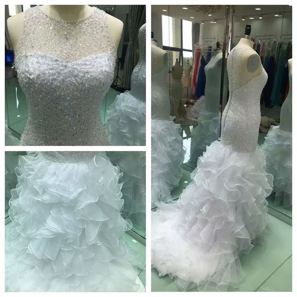 exquisite scoop sleeveless mermaid wedding dresses fish tail wedding dresses bridal gowns tiers vestidos de noiva sequin bridal gown, White
exquisite scoop sleeveless mermaid wedding dresses fish tail wedding dresses bridal gowns tiers vestidos de noiva sequin bridal gown, White