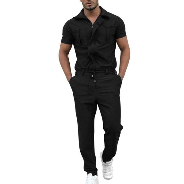 missky men sets solid color short sleeve jumpsuits slim woven cotton blend trousers with zipper for male summer, Gray
missky men sets solid color short sleeve jumpsuits slim woven cotton blend trousers with zipper for male summer, Gray